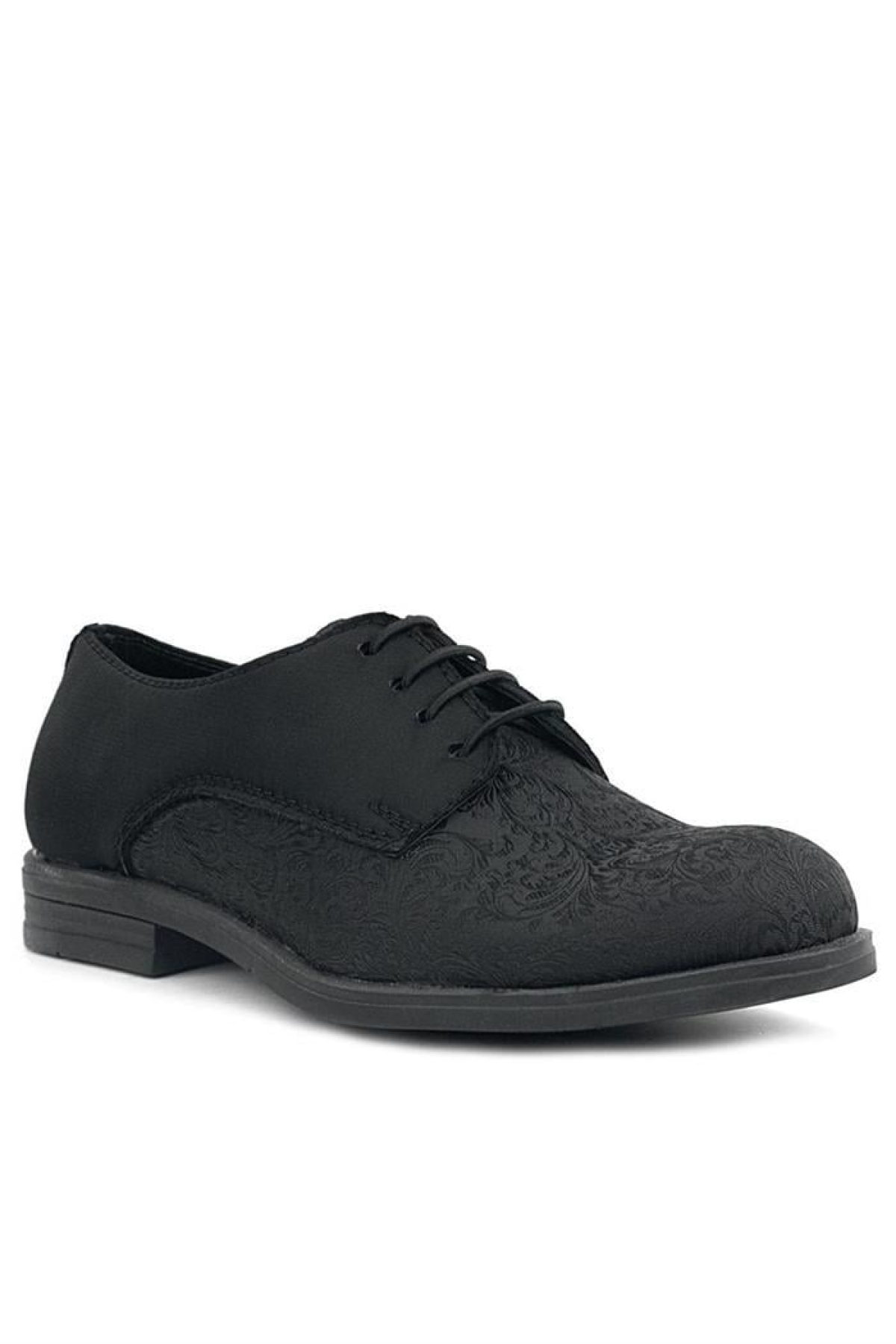 Siyah Desenli Bağcıklı Takım Elbise Klasik Çocuk Ayakkabı - Görsel 3
