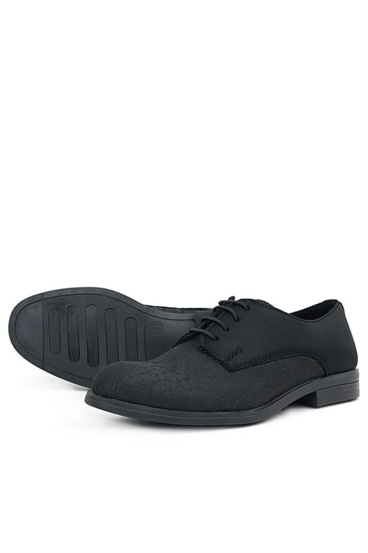 Siyah Desenli Bağcıklı Takım Elbise Klasik Çocuk Ayakkabı - Görsel 7