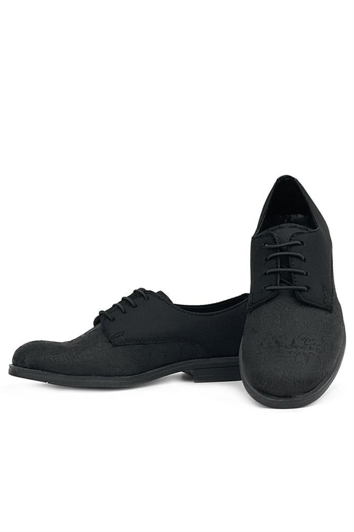 Siyah Desenli Bağcıklı Takım Elbise Klasik Çocuk Ayakkabı - Görsel 8