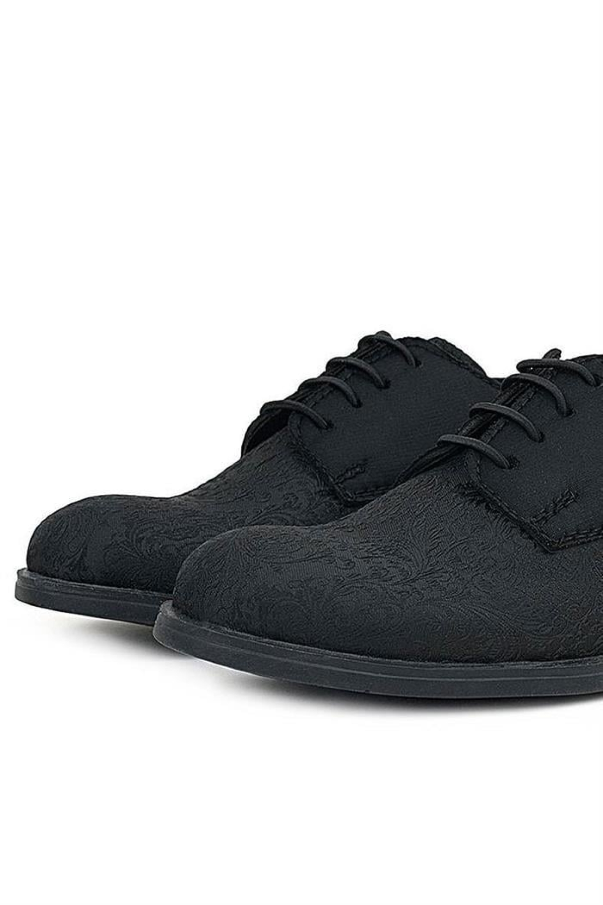 Siyah Desenli Bağcıklı Takım Elbise Klasik Çocuk Ayakkabı - Görsel 9