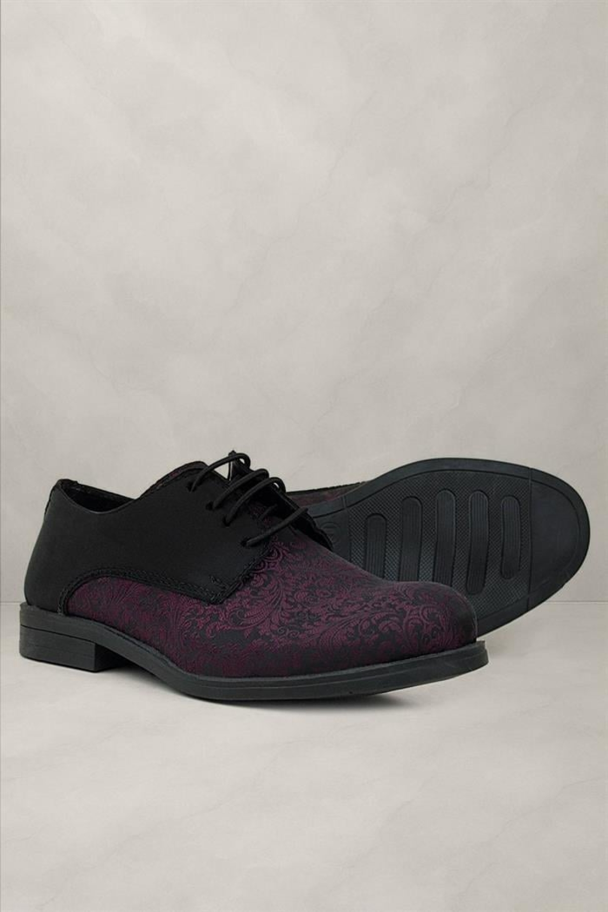 Bordo Siyah Bağcıklı Takım Elbise Klasik Çocuk Ayakkabı - Görsel 3