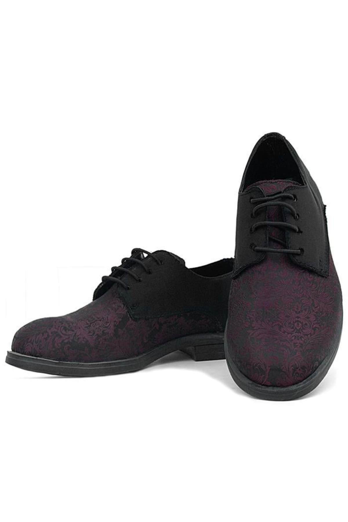 Bordo Siyah Bağcıklı Takım Elbise Klasik Çocuk Ayakkabı - Görsel 6