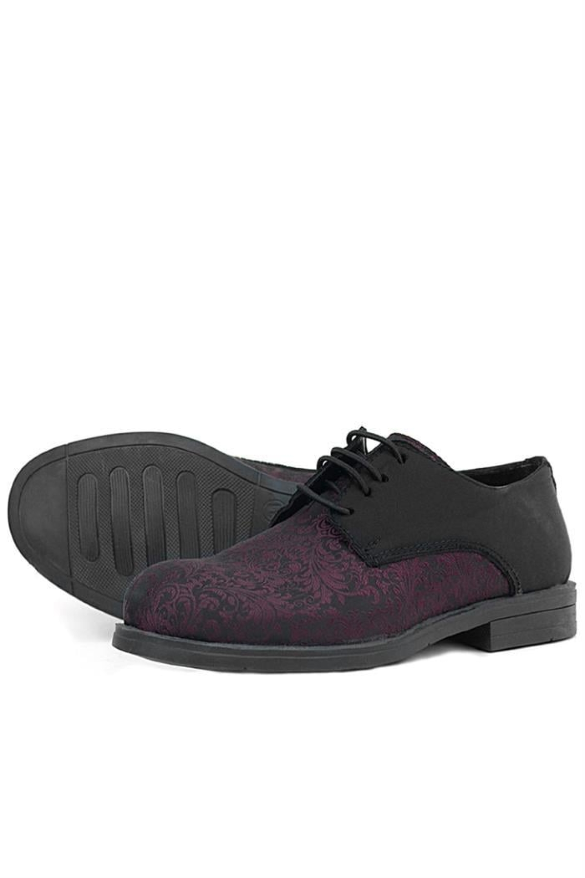 Bordo Siyah Bağcıklı Takım Elbise Klasik Çocuk Ayakkabı - Görsel 7