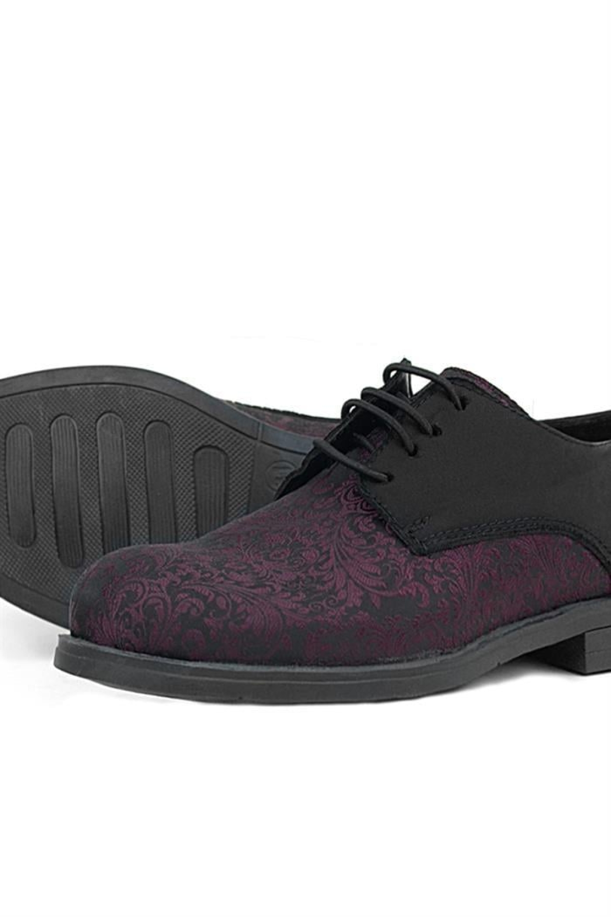 Bordo Siyah Bağcıklı Takım Elbise Klasik Çocuk Ayakkabı - Görsel 10