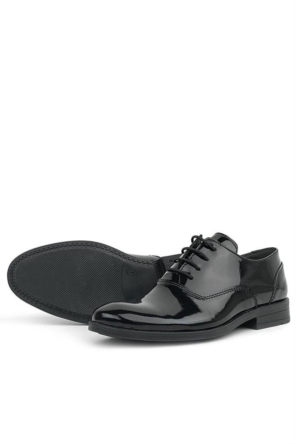 Smokin Siyah Rugan Bağcıklı Çocuk Klasik Ayakkabısı - Görsel 7