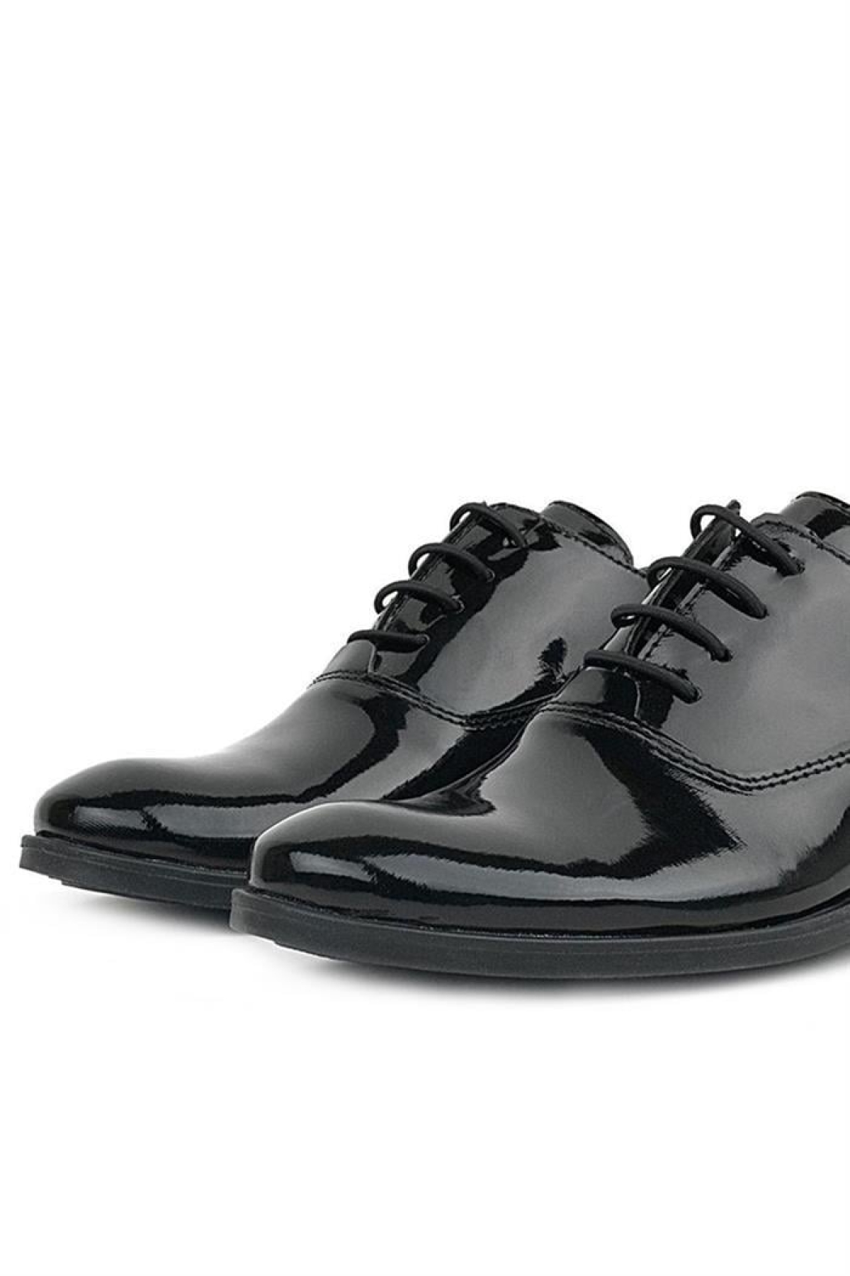 Smokin Siyah Rugan Bağcıklı Çocuk Klasik Ayakkabısı - Görsel 9