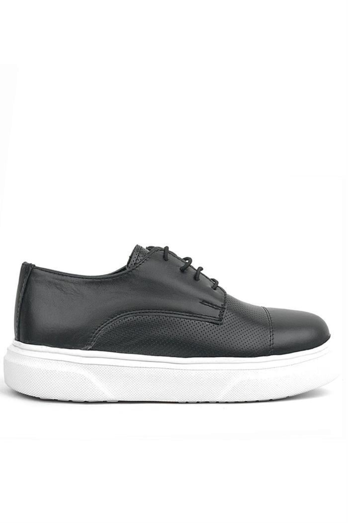 Hakiki Deri Siyah Yüksek Taban Çocuk Klasik Ayakkabı - Görsel 4