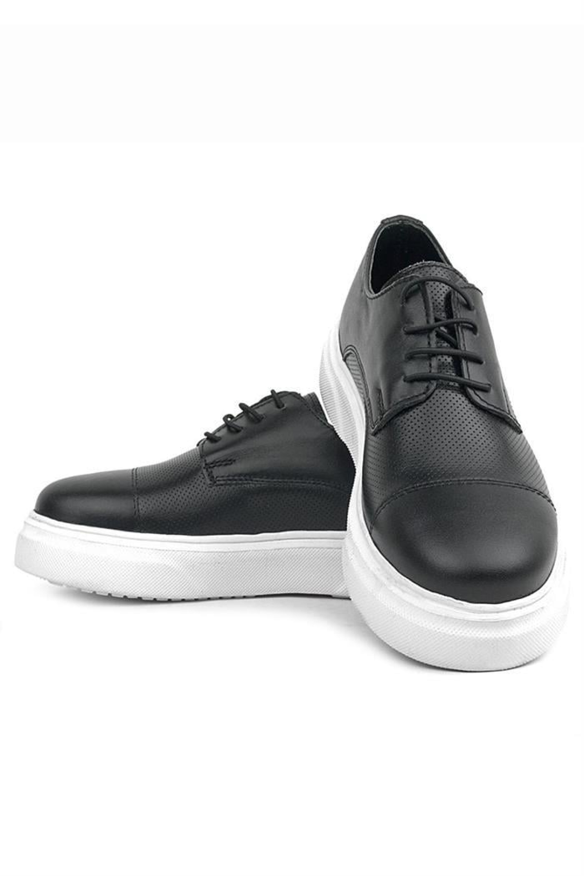 Hakiki Deri Siyah Yüksek Taban Çocuk Klasik Ayakkabı - Görsel 8
