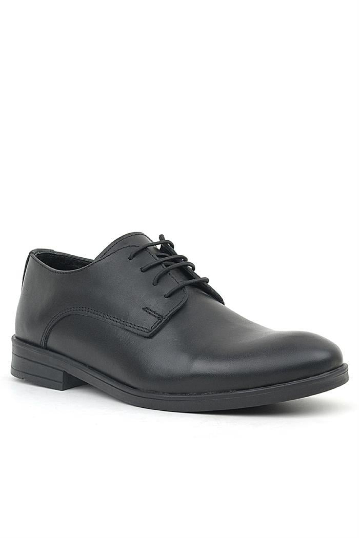 Hakiki Deri Siyah Cilt Bağcıklı Oxford Çocuk Ayakkabı - Görsel 3