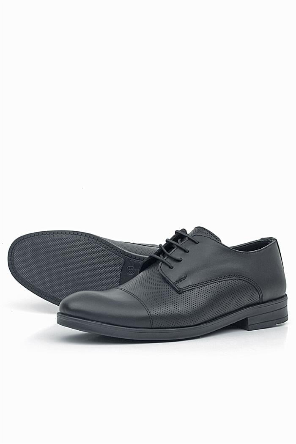 Hakiki Deri Siyah Bağcıklı Çocuk Oxford Klasik Ayakkabı - Görsel 6