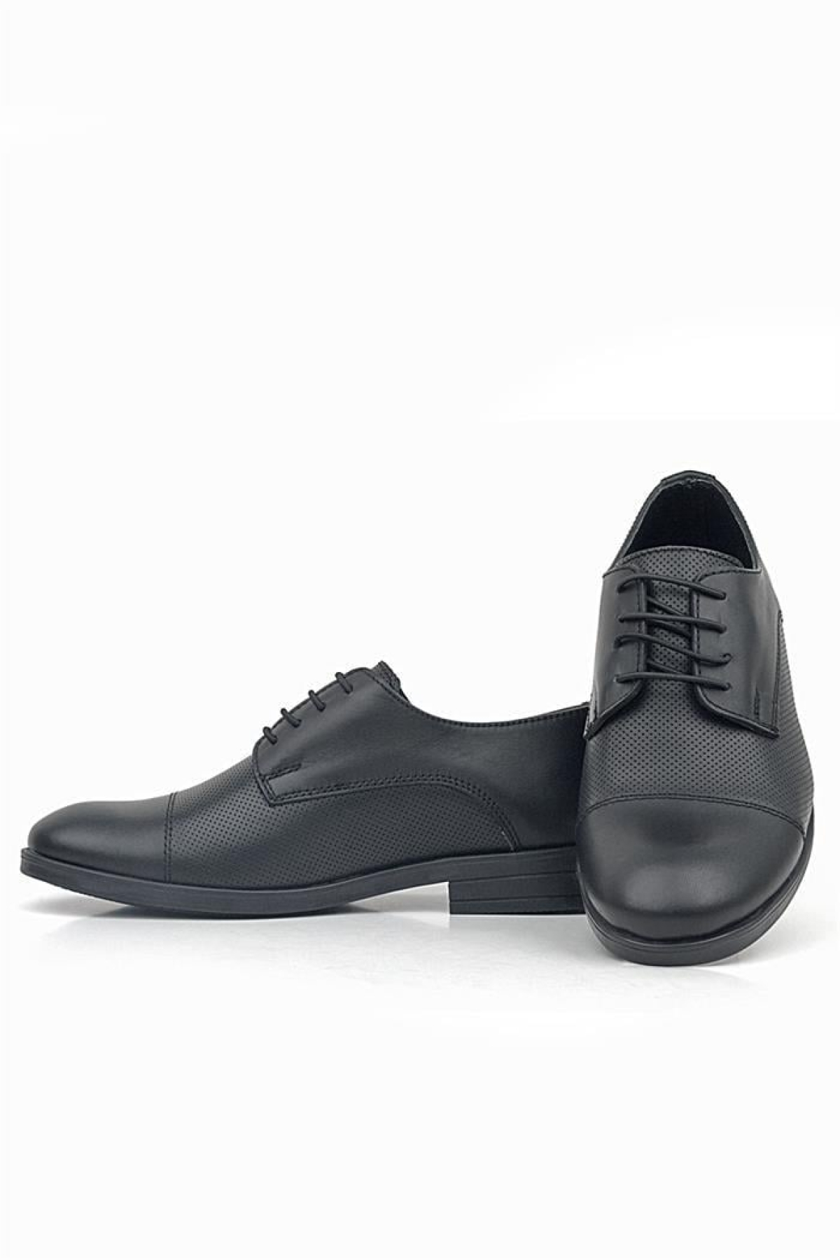 Hakiki Deri Siyah Bağcıklı Çocuk Oxford Klasik Ayakkabı - Görsel 7