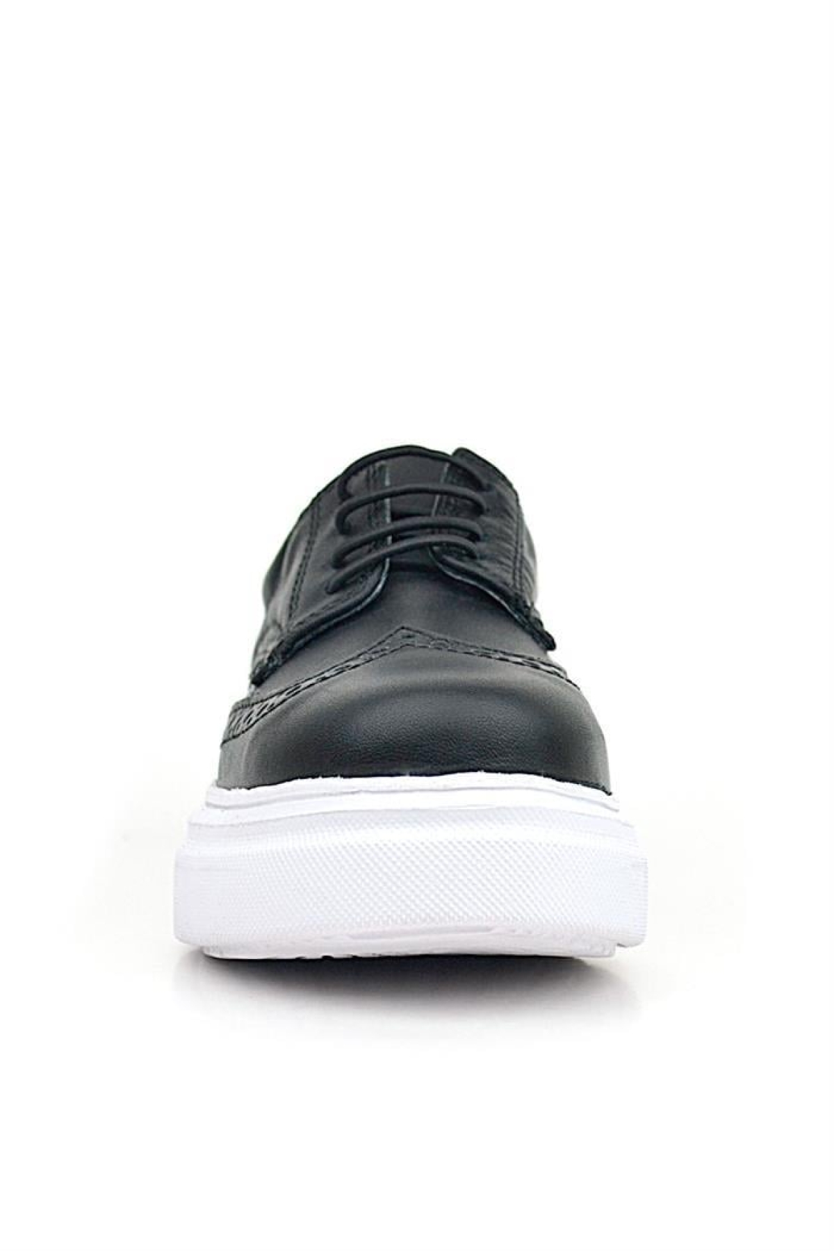 Hakiki Deri Siyah Beyaz Taban Oxford Çocuk Klasik Ayakkabı - Görsel 5