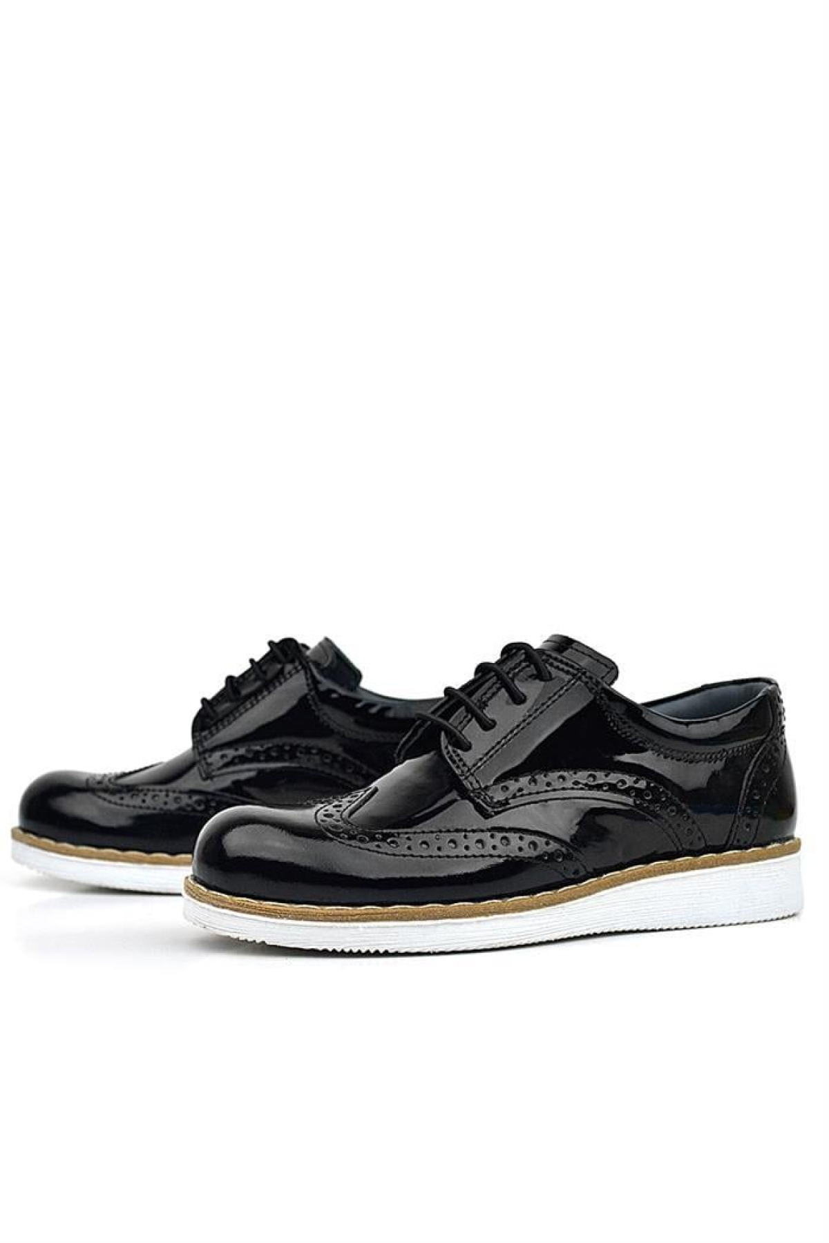 Hidra Hakiki Deri Siyah Rugan Bağcıklı Erkek Çocuk Klasik Ayakkabı - Görsel 6