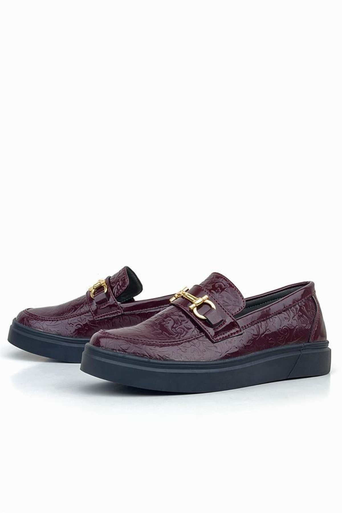 Bordo Tokalı Loafer Çocuk Klasik Ayakkabı - Görsel 6