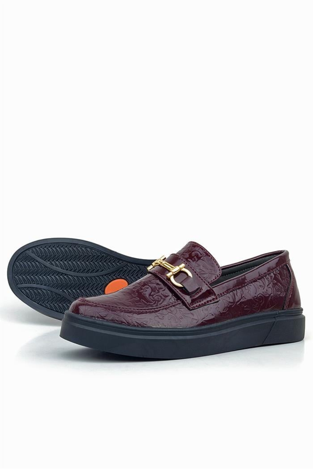 Bordo Tokalı Loafer Çocuk Klasik Ayakkabı - Görsel 7