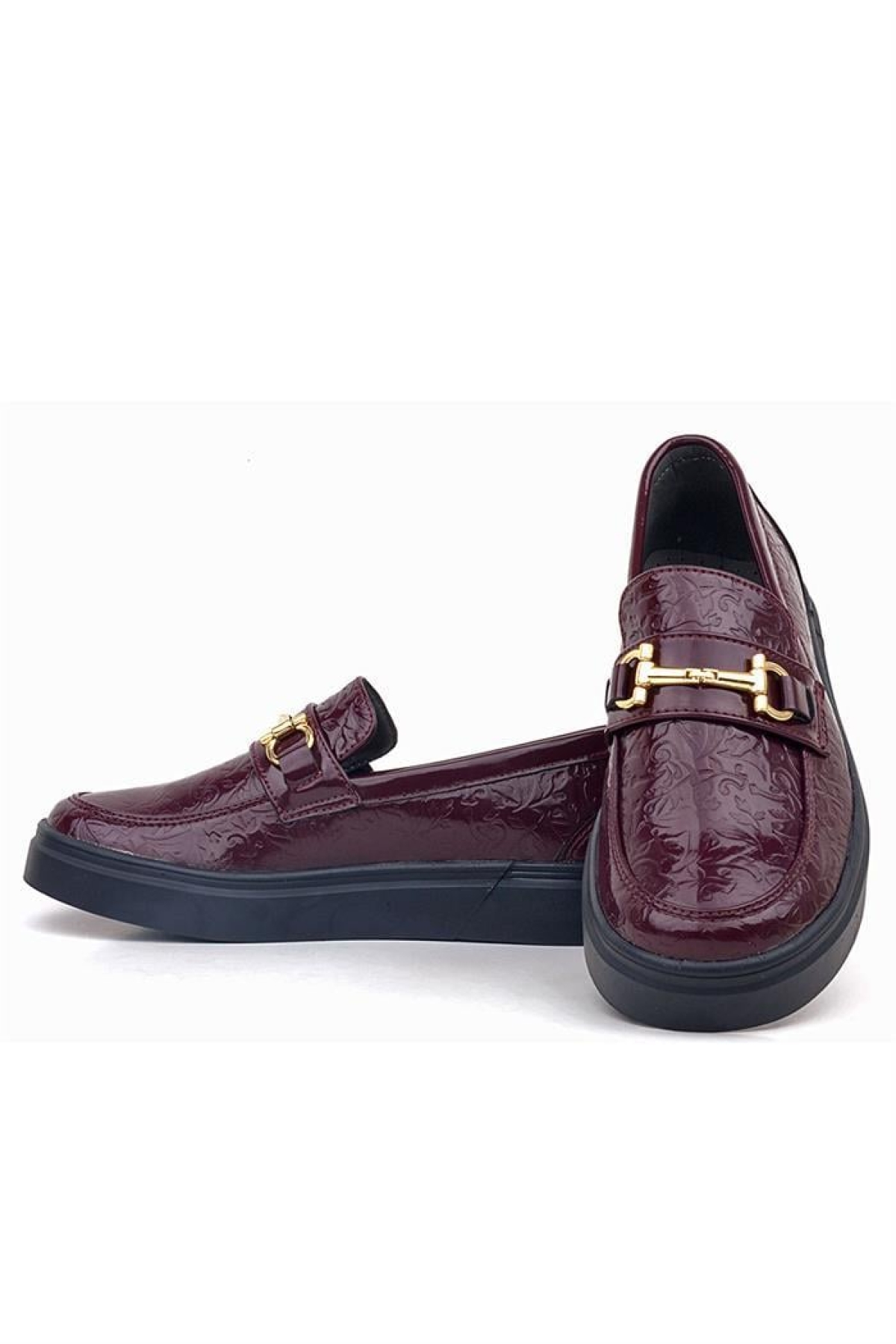 Bordo Tokalı Loafer Çocuk Klasik Ayakkabı - Görsel 9