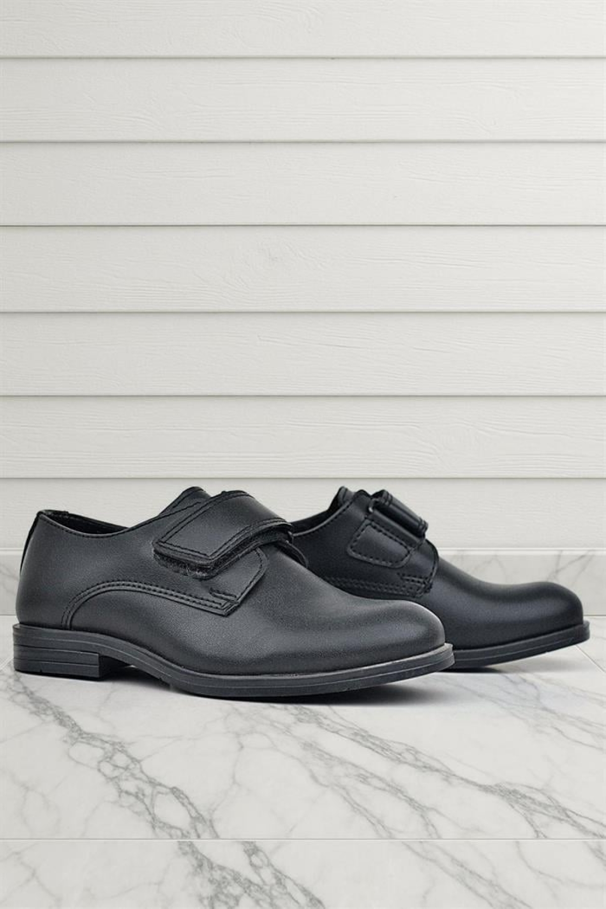 Siyah Mat Cırt Cırtlı Oxford Çocuk Okul Ayakkabısı - Görsel 2