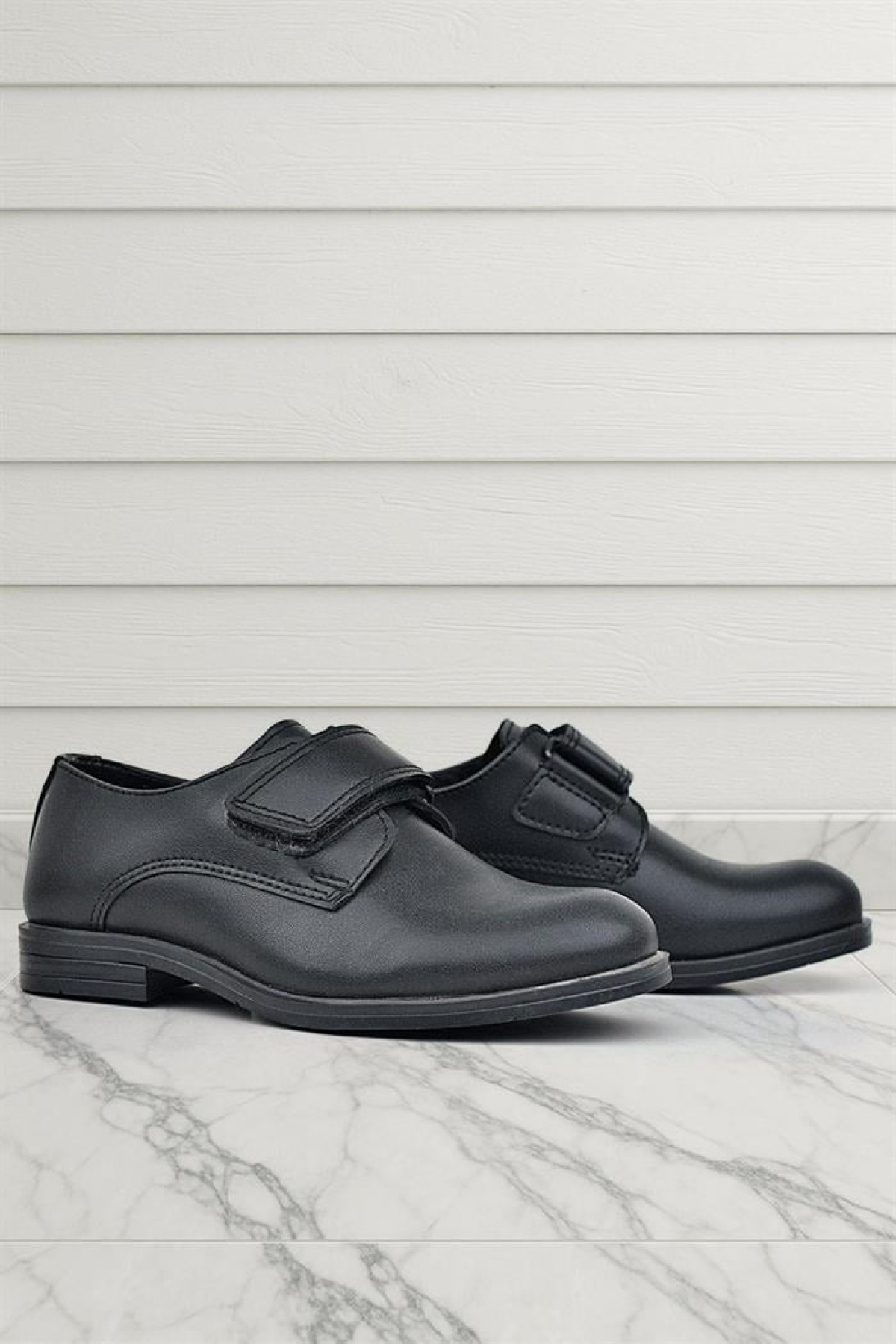 Siyah Mat Cırt Cırtlı Oxford Çocuk Okul Ayakkabısı - Görsel 14