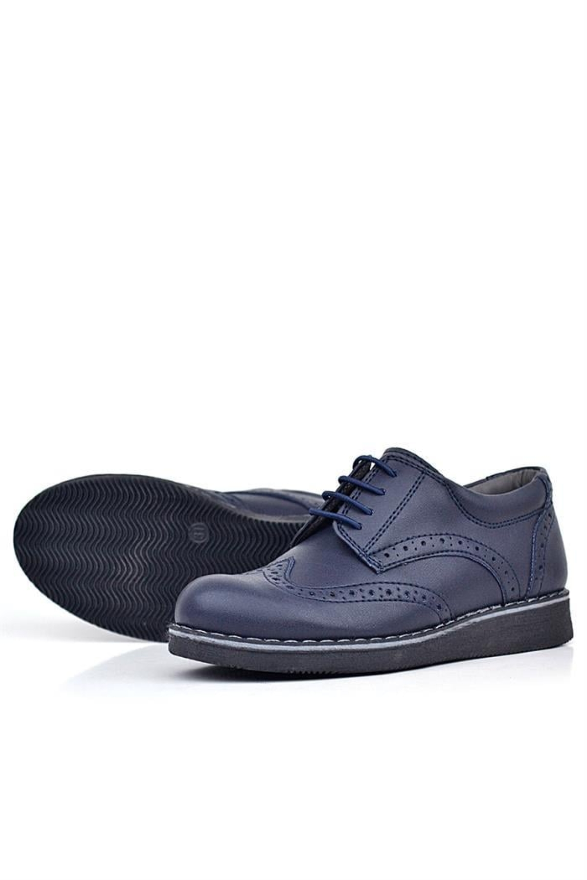 Lacivert Mat Bağcıklı Erkek Çocuk Klasik Ayakkabı - Görsel 6