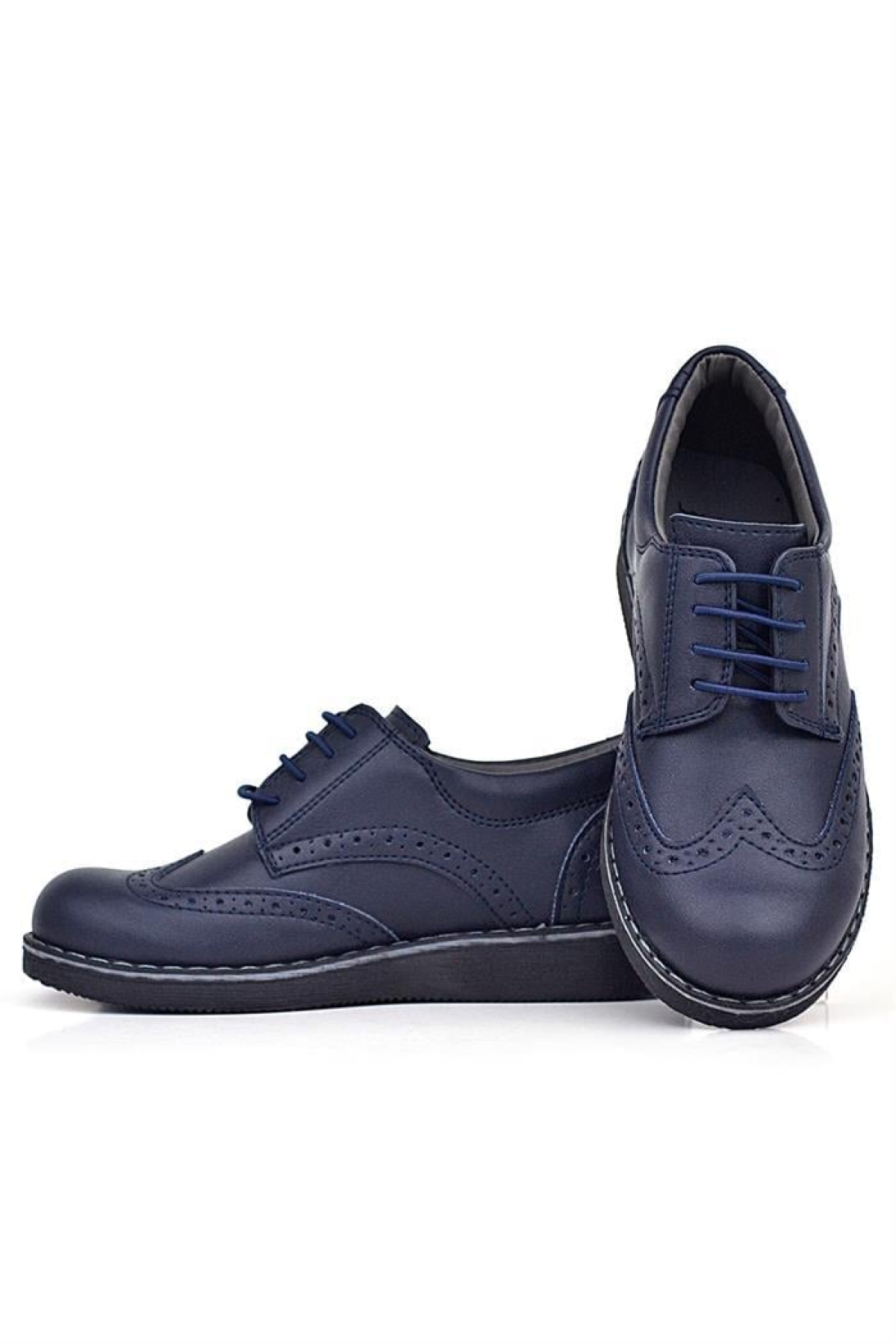 Lacivert Mat Bağcıklı Erkek Çocuk Klasik Ayakkabı - Görsel 7