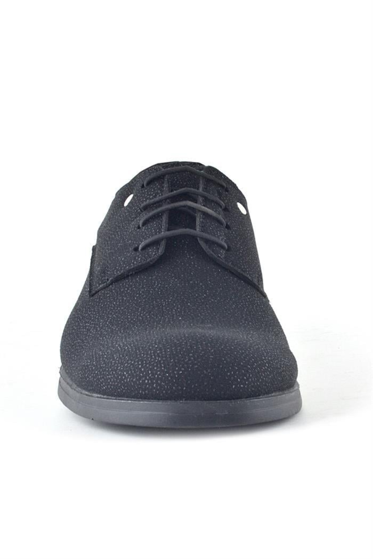 Siyah Simli Bağcıklı Metal Detaylı Klasik Çocuk Ayakkabı - Görsel 5