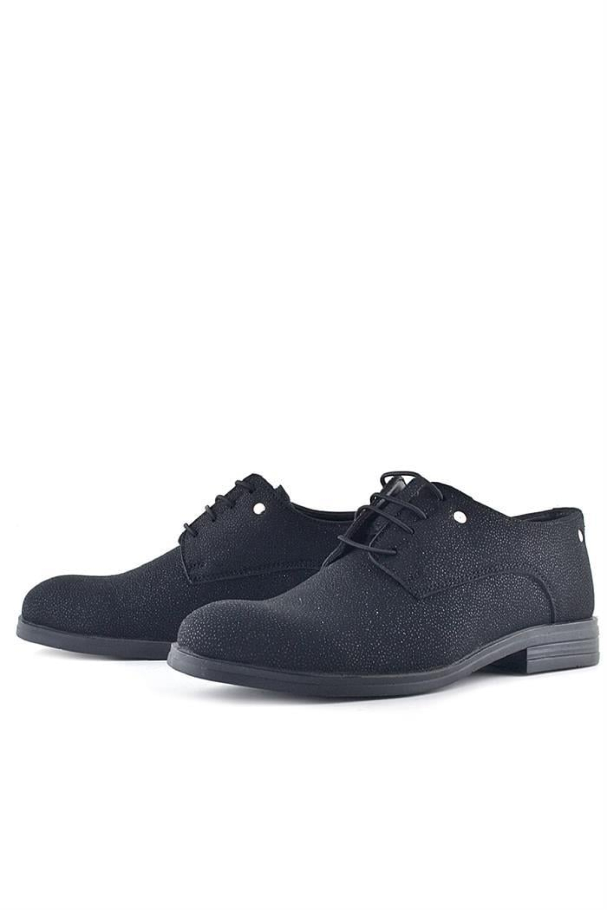Siyah Simli Bağcıklı Metal Detaylı Klasik Çocuk Ayakkabı - Görsel 8