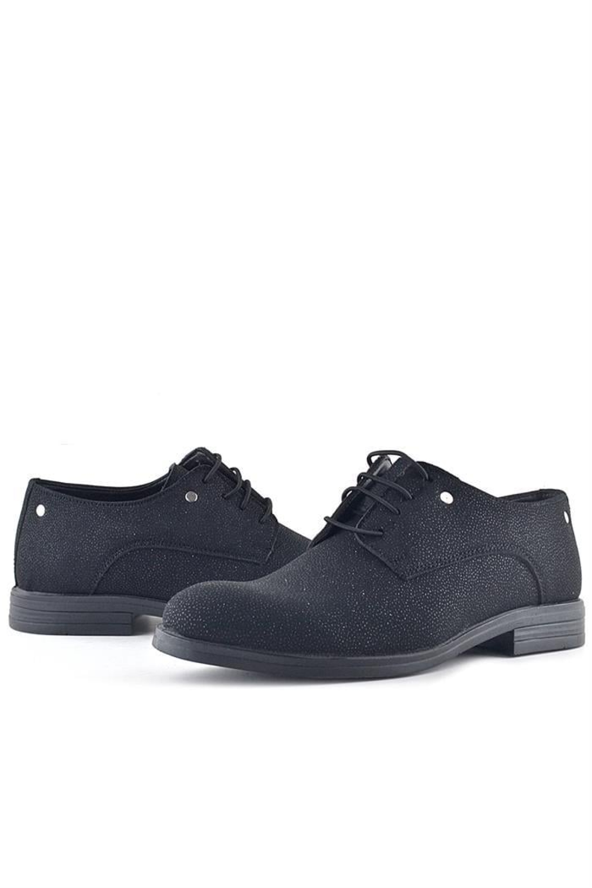 Siyah Simli Bağcıklı Metal Detaylı Klasik Çocuk Ayakkabı - Görsel 9