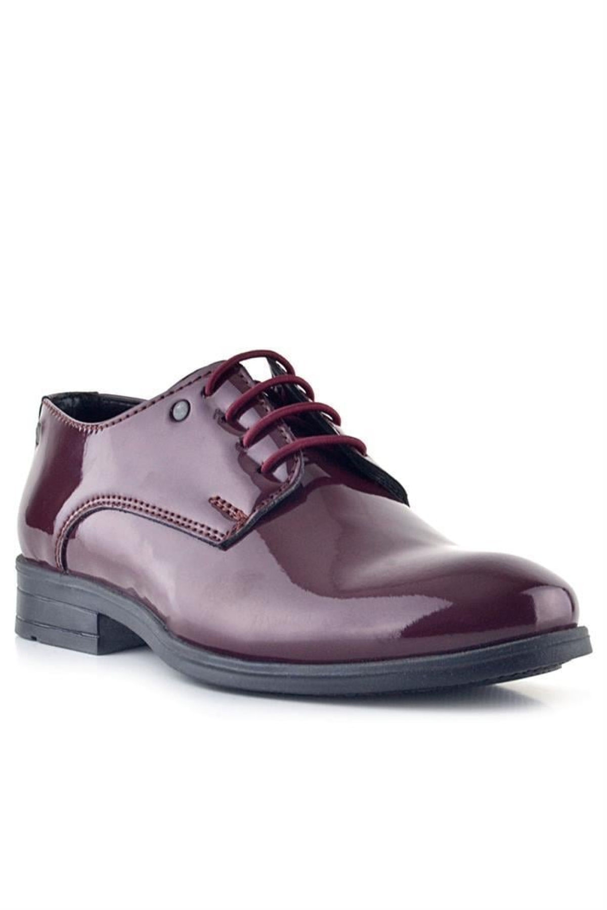 Bordo Rugan Bağcıklı Metal Detaylı Oxford Çocuk Klasik Ayakkabısı - Görsel 3