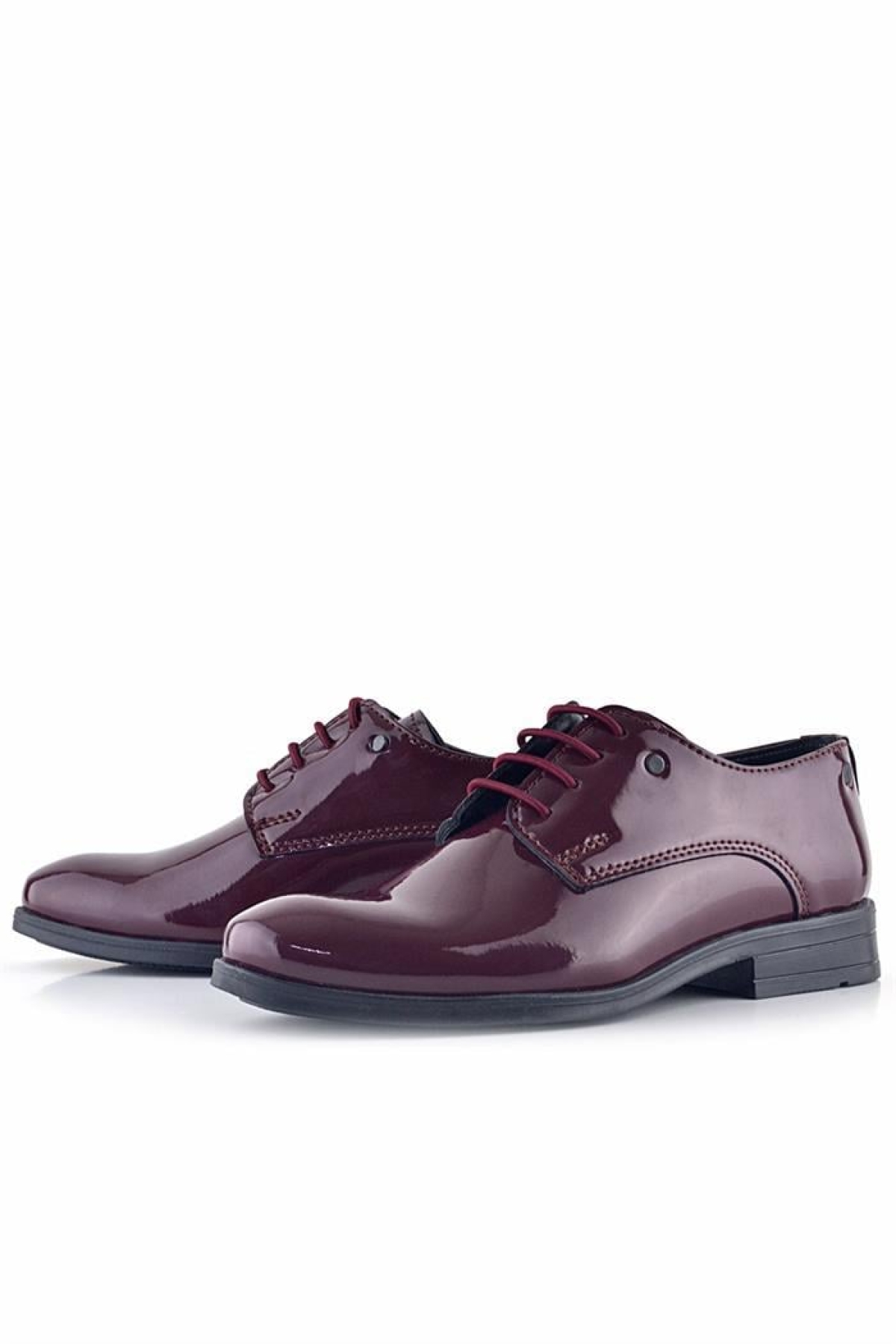 Bordo Rugan Bağcıklı Metal Detaylı Oxford Çocuk Klasik Ayakkabısı - Görsel 7