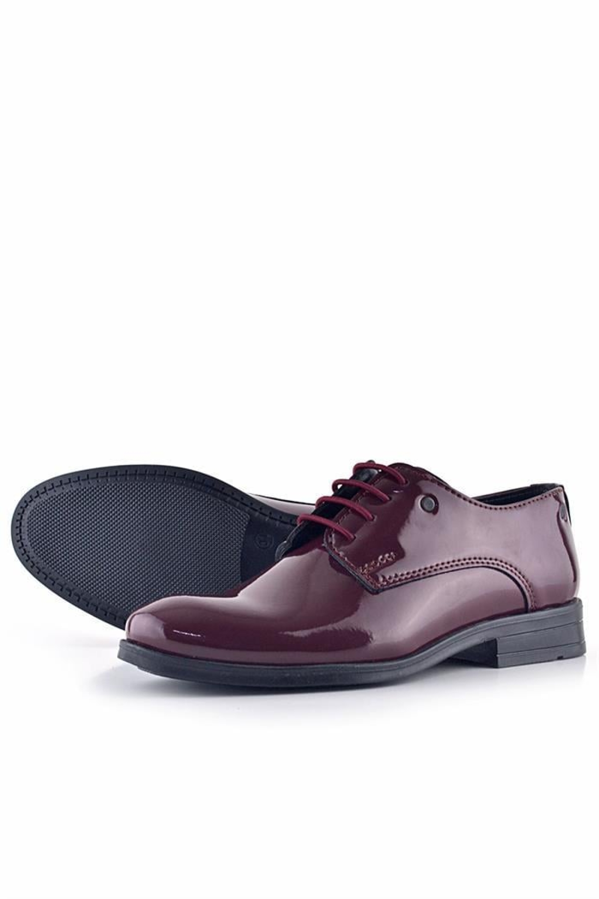 Bordo Rugan Bağcıklı Metal Detaylı Oxford Çocuk Klasik Ayakkabısı - Görsel 8