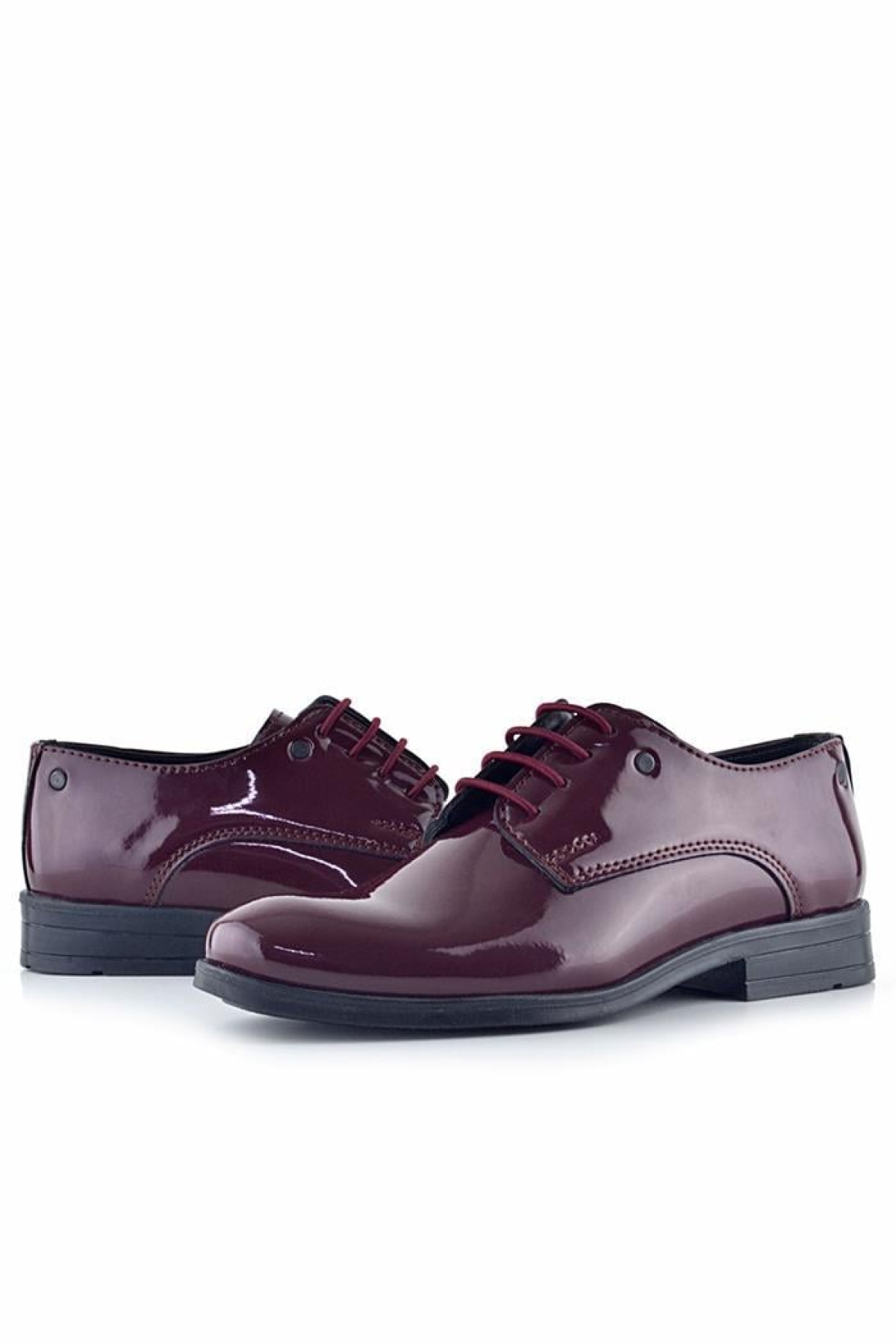 Bordo Rugan Bağcıklı Metal Detaylı Oxford Çocuk Klasik Ayakkabısı - Görsel 9