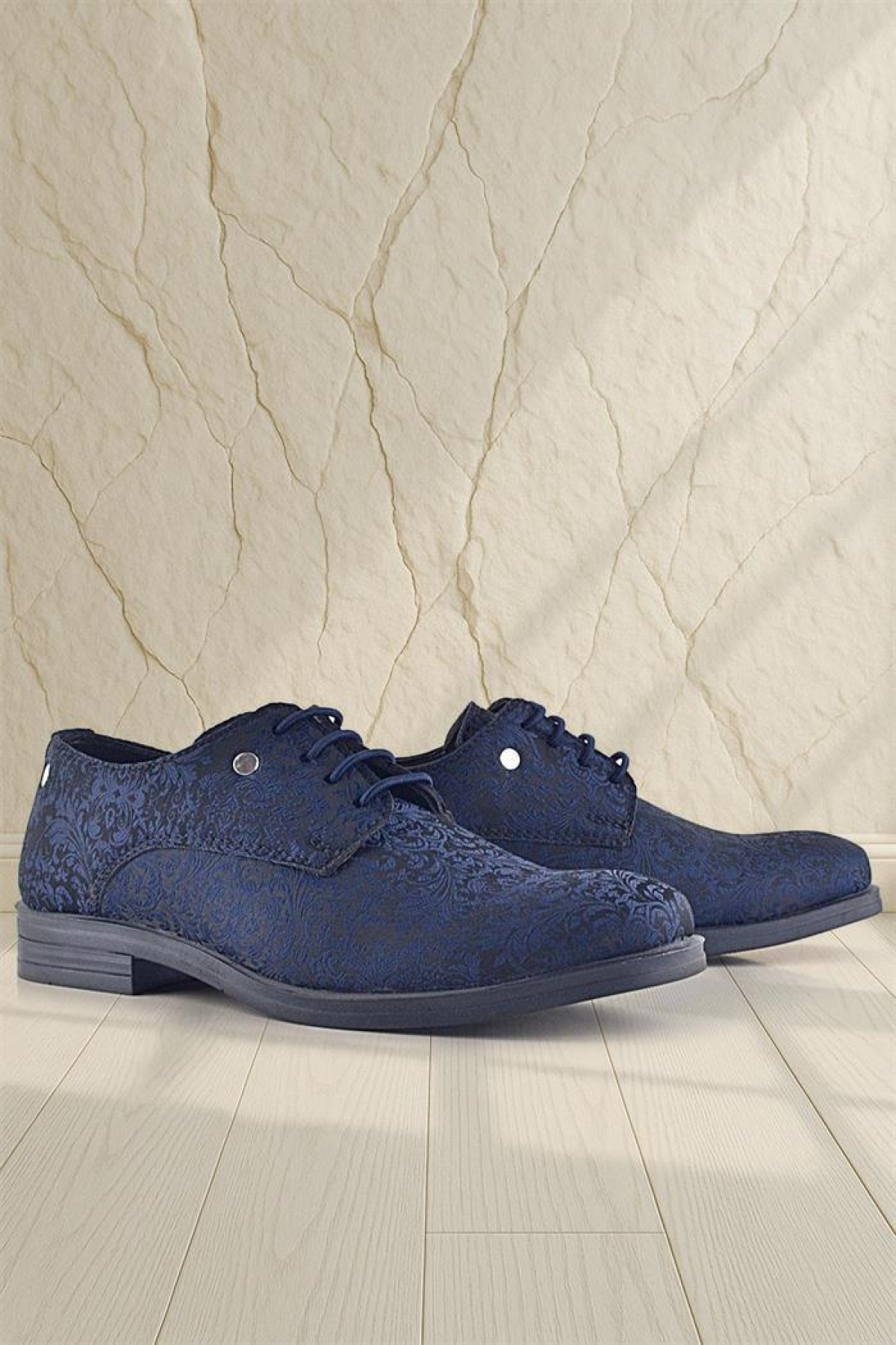 Lacivert Metal Detaylı Takım Elbise Çocuk Klasik Ayakkabı - Görsel 2