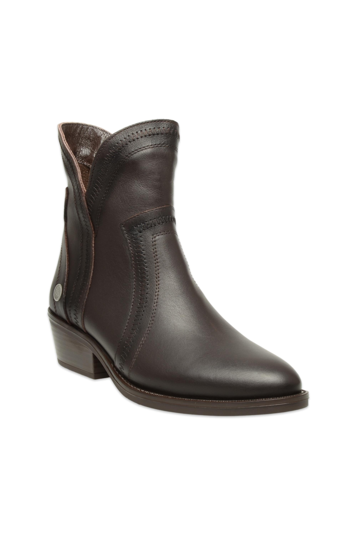 D25Kb-8080 Günlük Topuklu Kahverengi Kadın Bot - Görsel 2