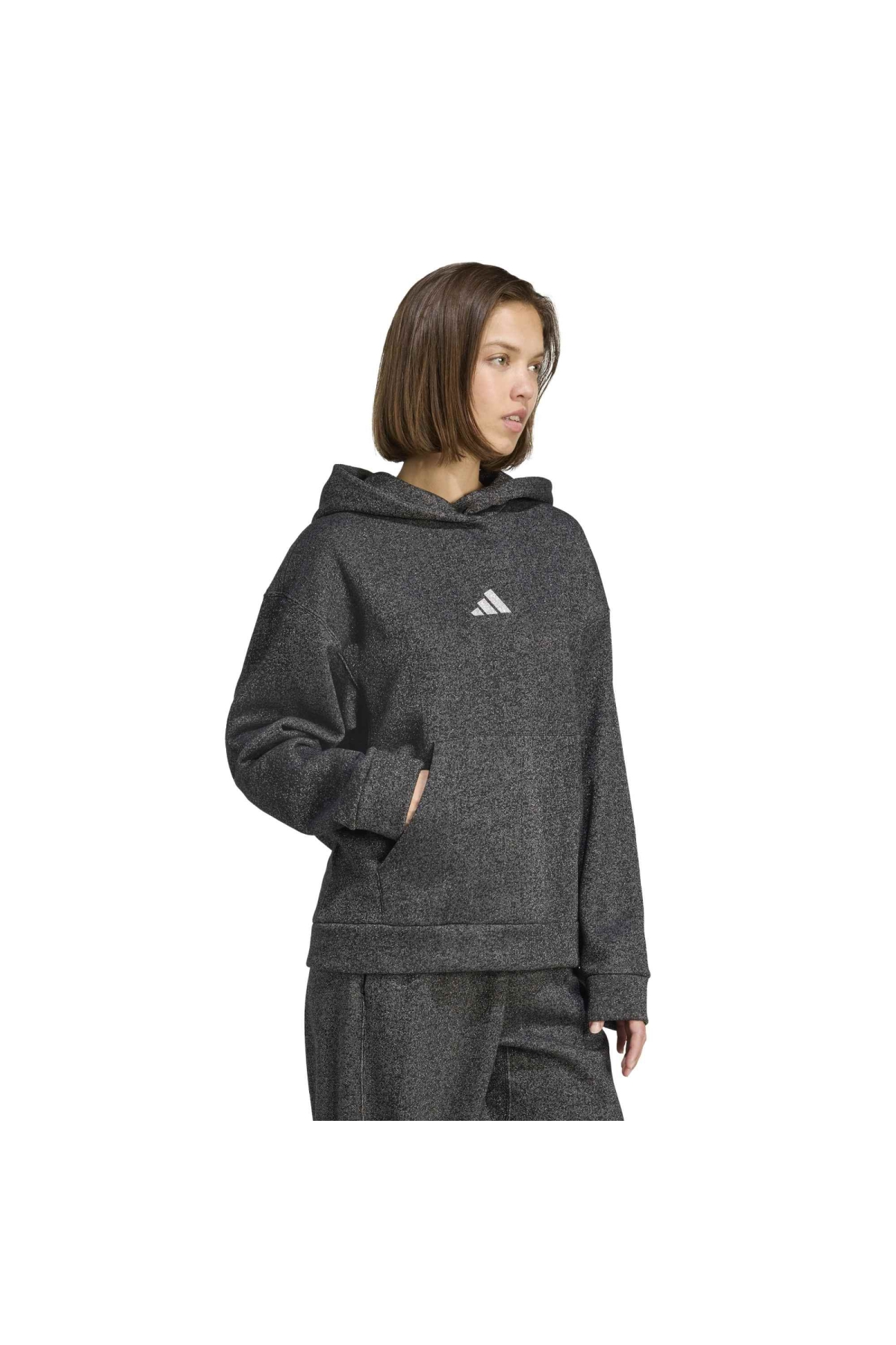 Kadın Günlük Kapşonlu Eşofman Üstü All Szn Holiday Glitter Fleece