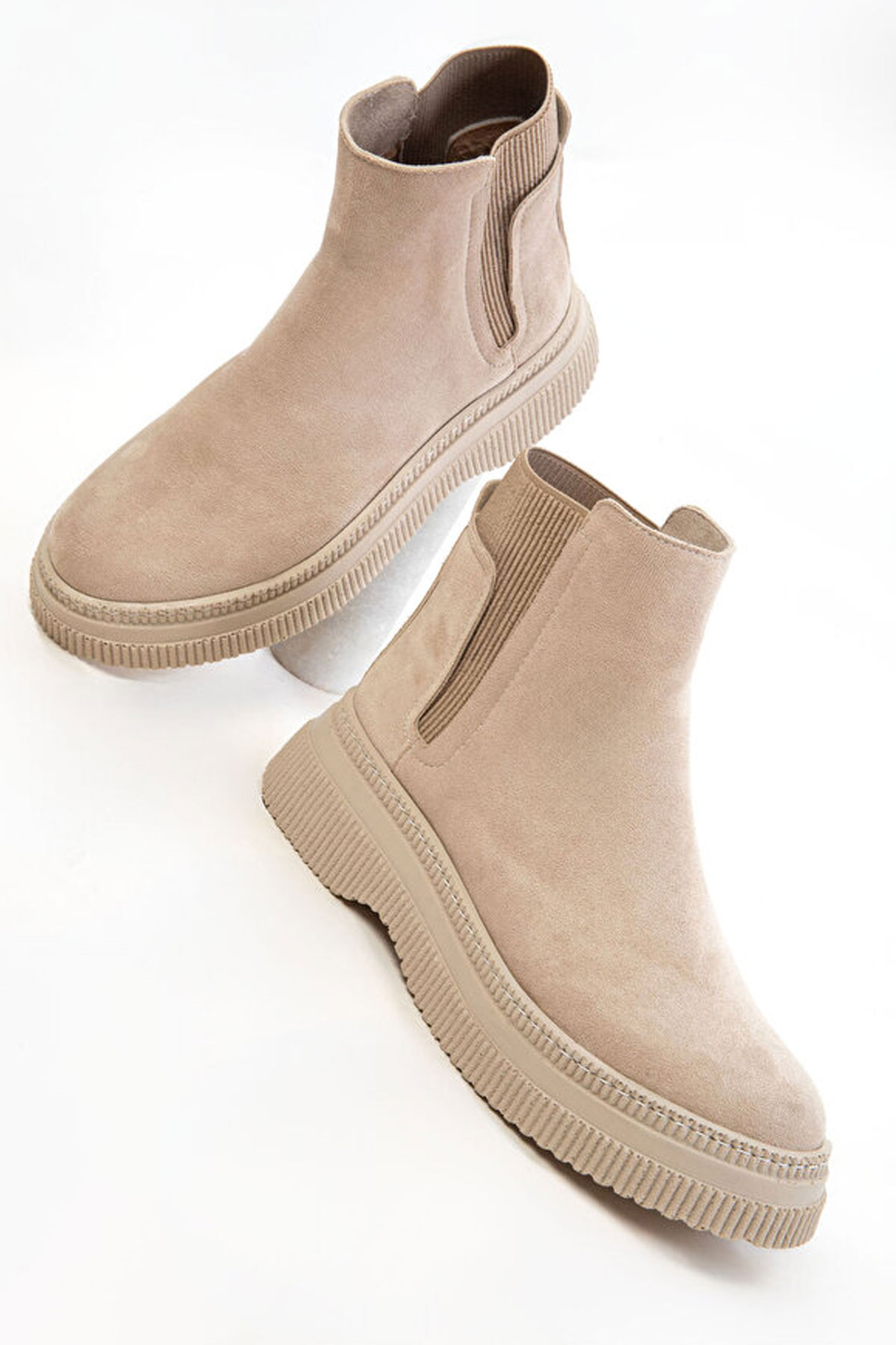 Kadın Süet Bot Lastikli Detaylı Kaymaz Taban 4010-116-0014 - Görsel 3