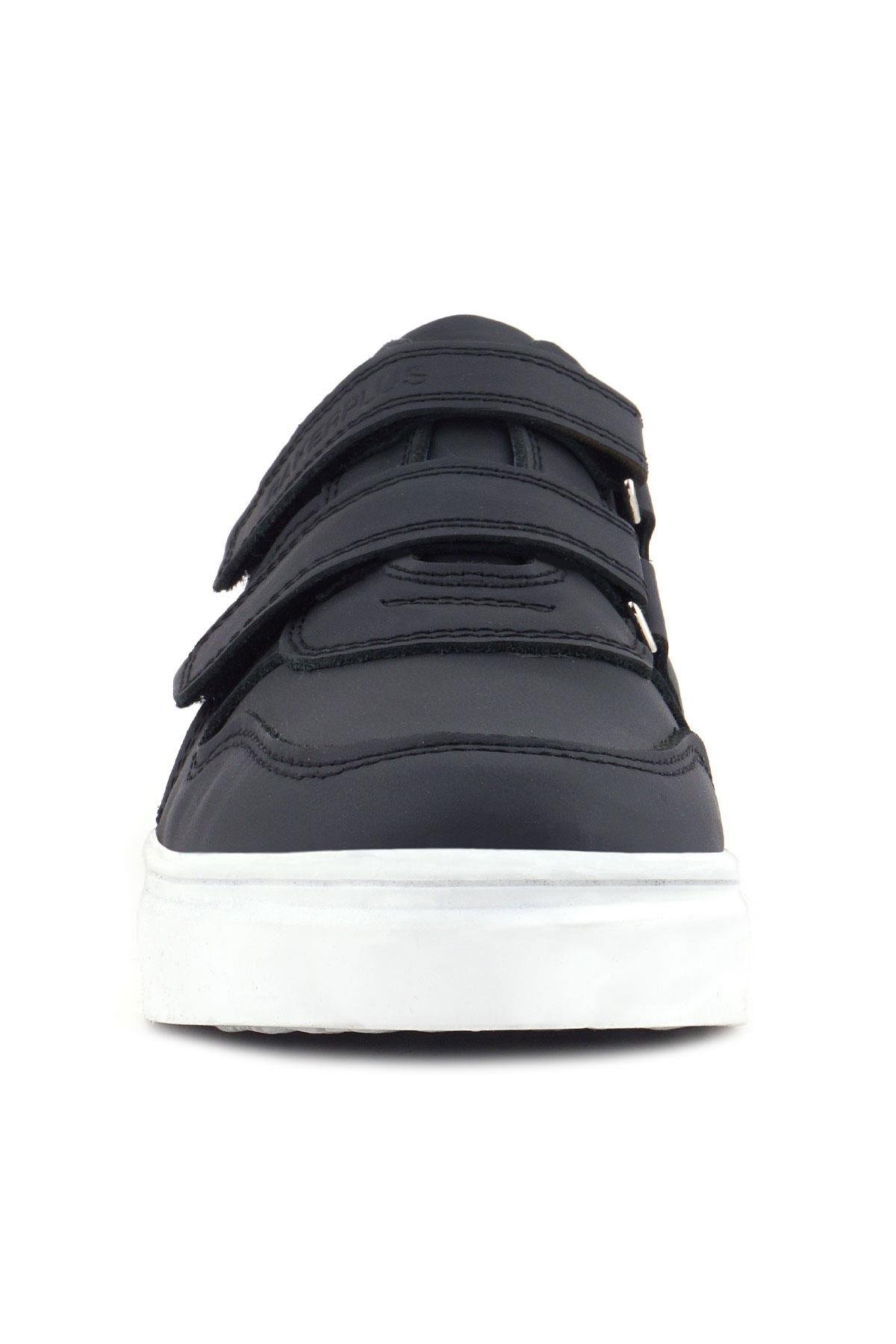 Hakiki Deri Cırtlı Siyah Beyaz Tabanlı Erkek Çocuk Spor Ayakkabı - Görsel 4