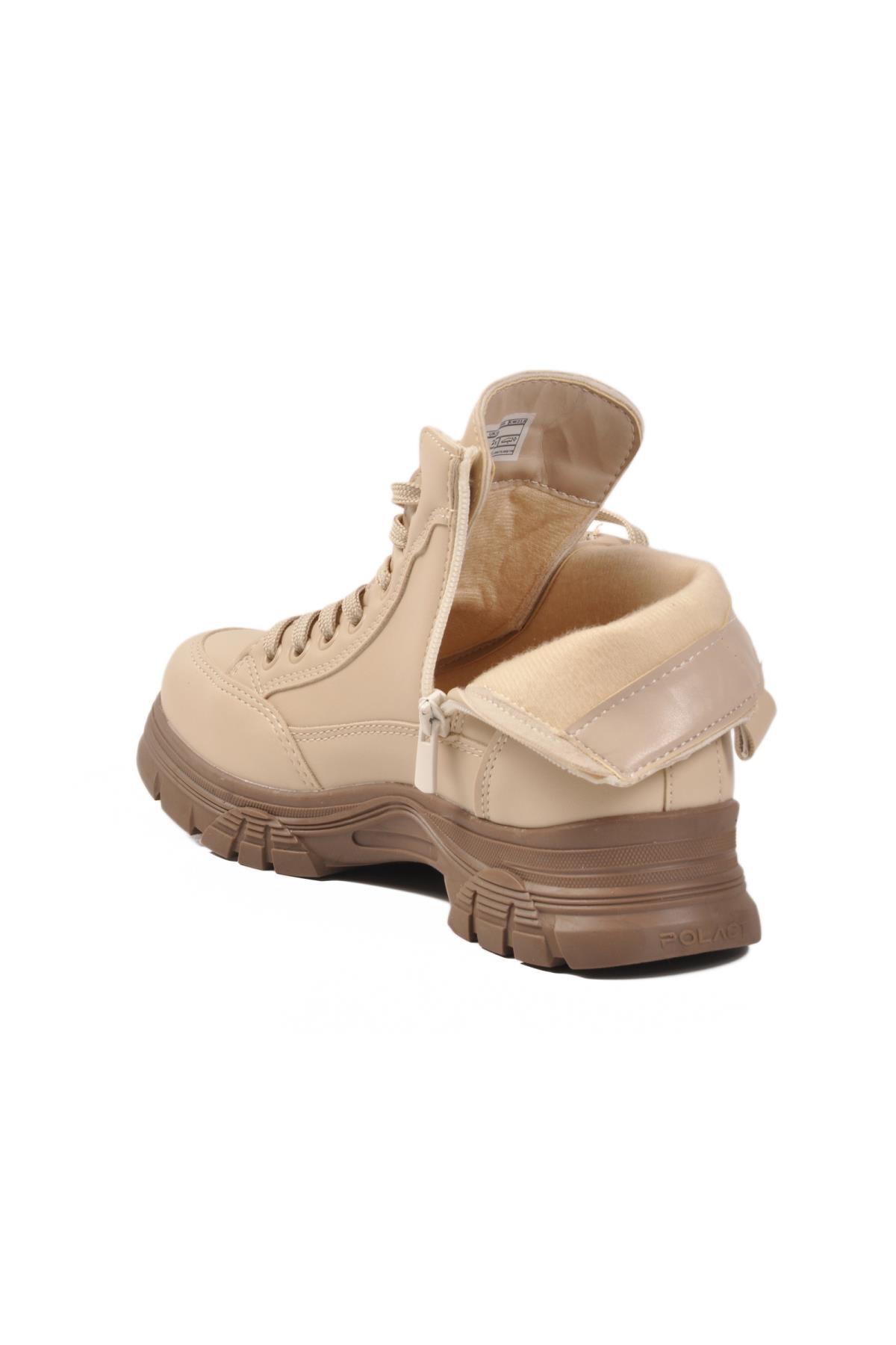 24090 Z Bej-Vizon Kadın Bot Polact - Görsel 5