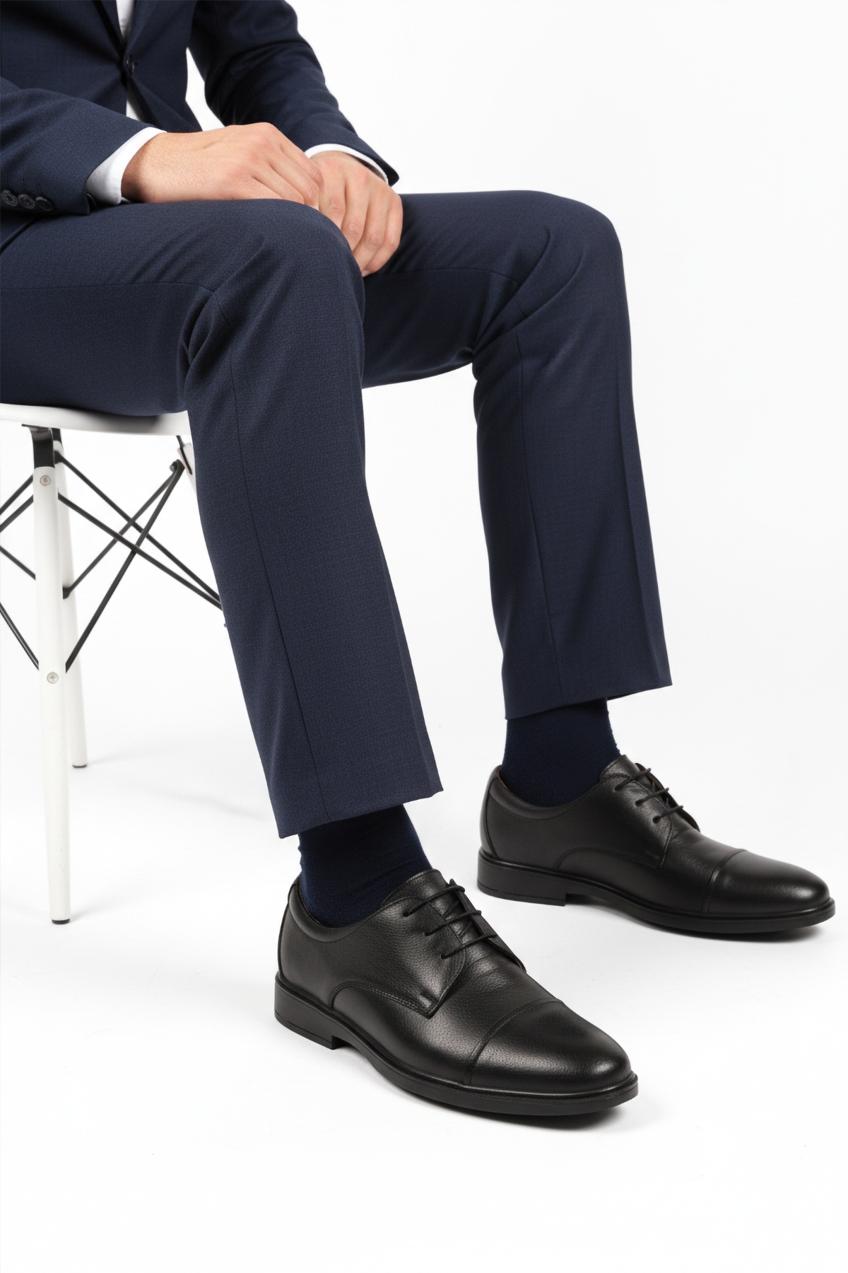 Aspor Siyah Hakiki Deri Bağcıklı Jel Taban Erkek Klasik Ayakkabı - Görsel 2