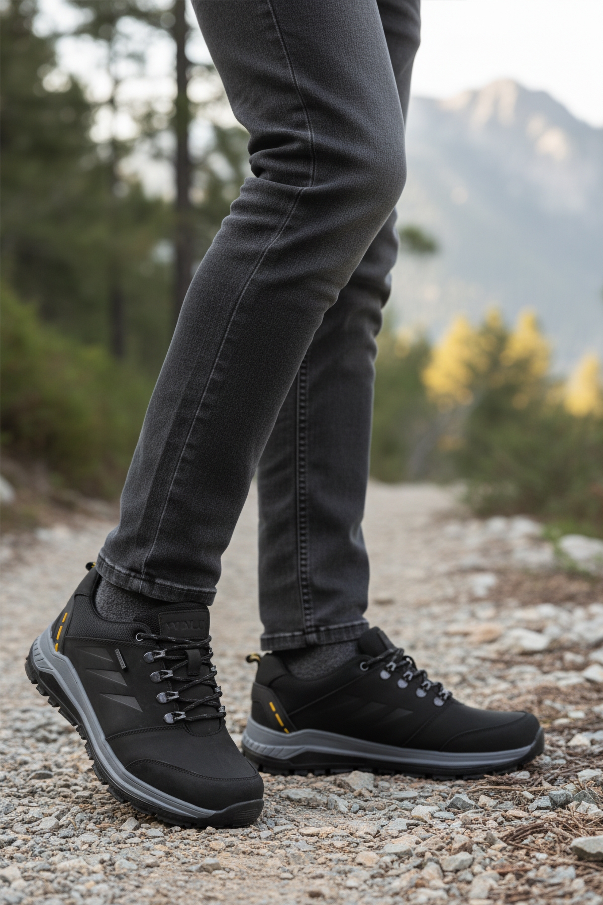 Siyah Hakiki Deri Bağcıklı Su İtici Erkek Outdoor Ayakkabı - Görsel 4