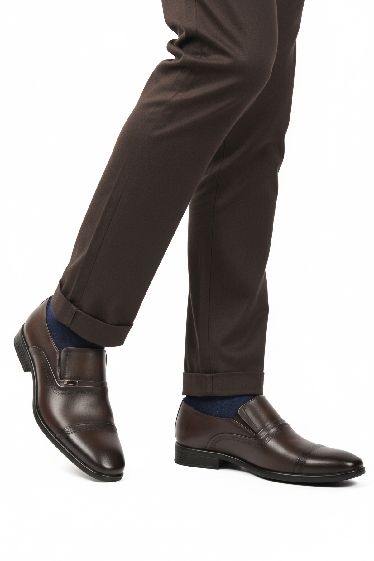 Aspor Kahve Hakiki Deri Bağcıksız Erkek Klasik Ayakkabı - Görsel 2