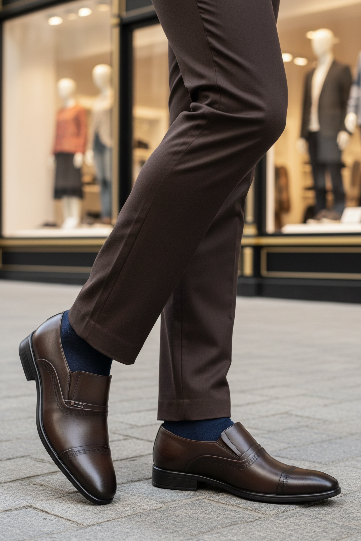 Aspor Kahve Hakiki Deri Bağcıksız Erkek Klasik Ayakkabı - Görsel 4