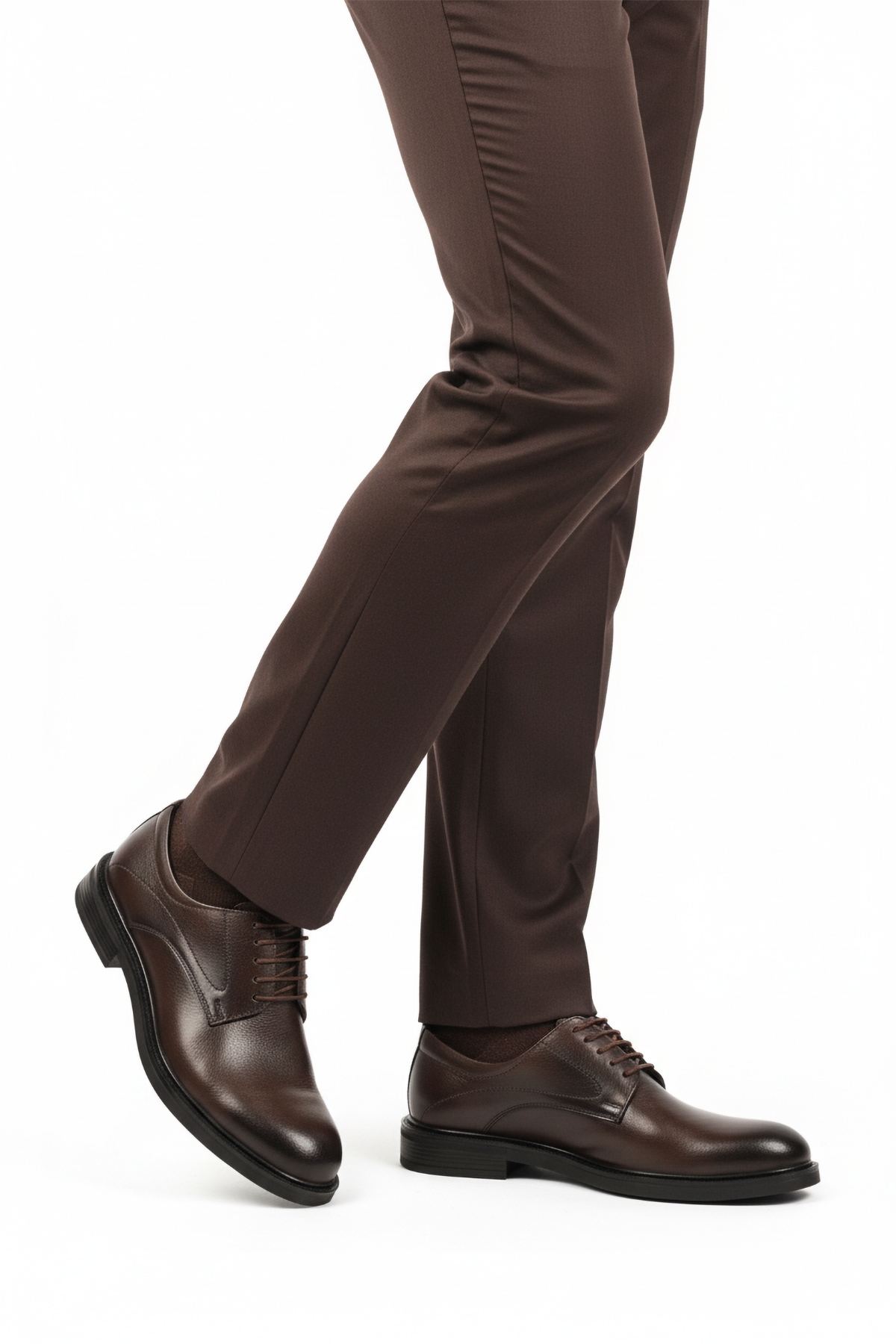 Aspor Kahve Hakiki Deri Bağcıklı Erkek Klasik Ayakkabı - Görsel 2