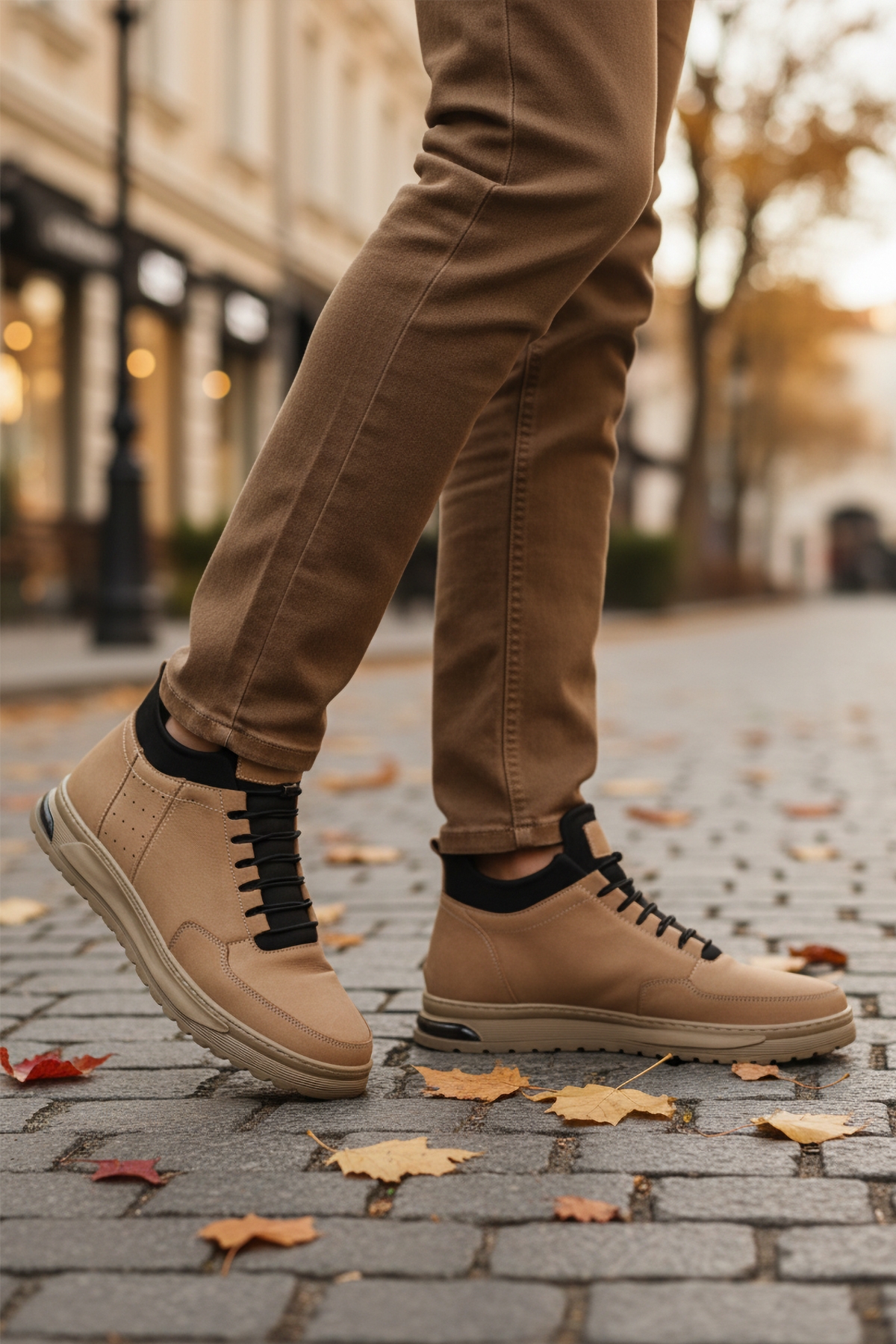 Aspor Kum Nubuk Hakiki Deri İçi Kürklü Erkek Düz Bot - Görsel 4