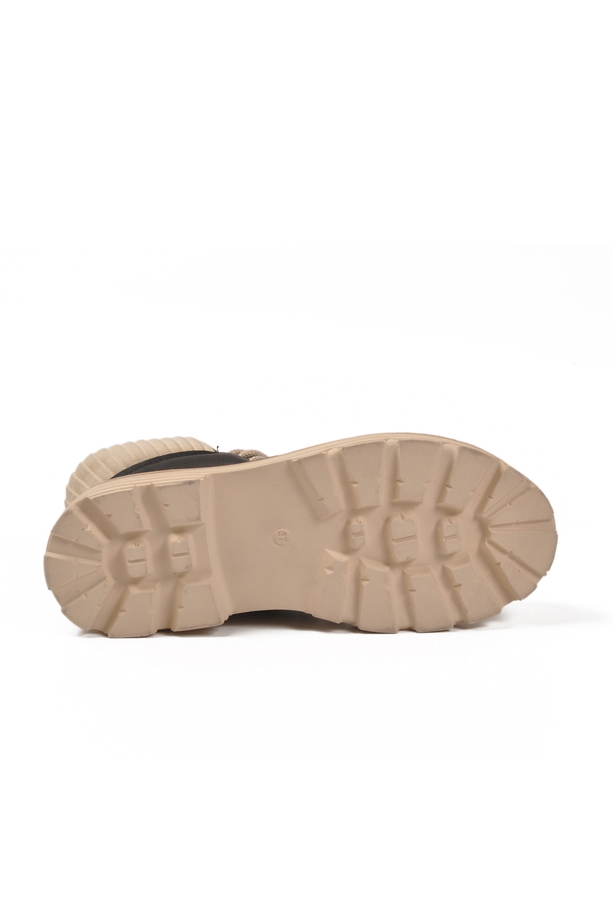 Aspor Siyah Bej Polarlı Fermuarlı Kadın Topuklu Bot - Görsel 6