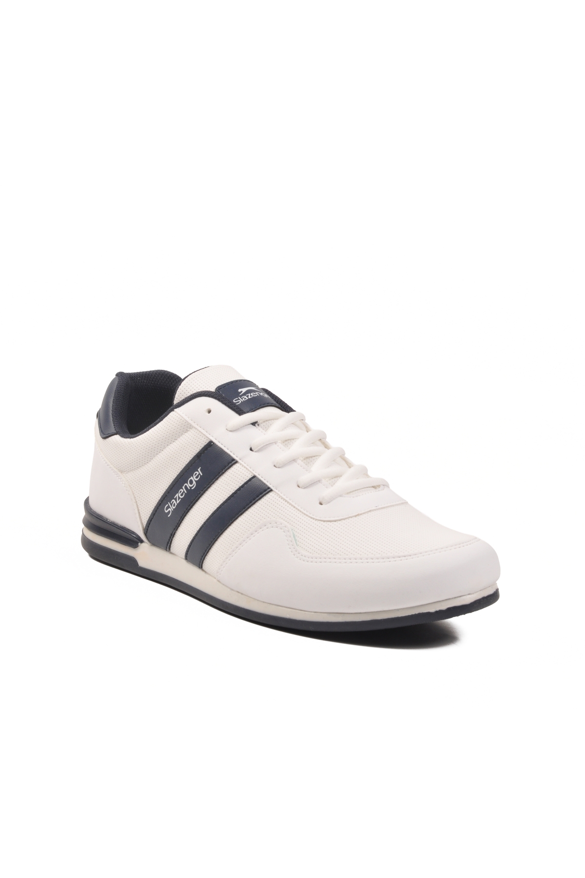 Beyaz Lacivert Büyük Numara Bağcıklı Erkek Spor Ayakkabı - Görsel 4