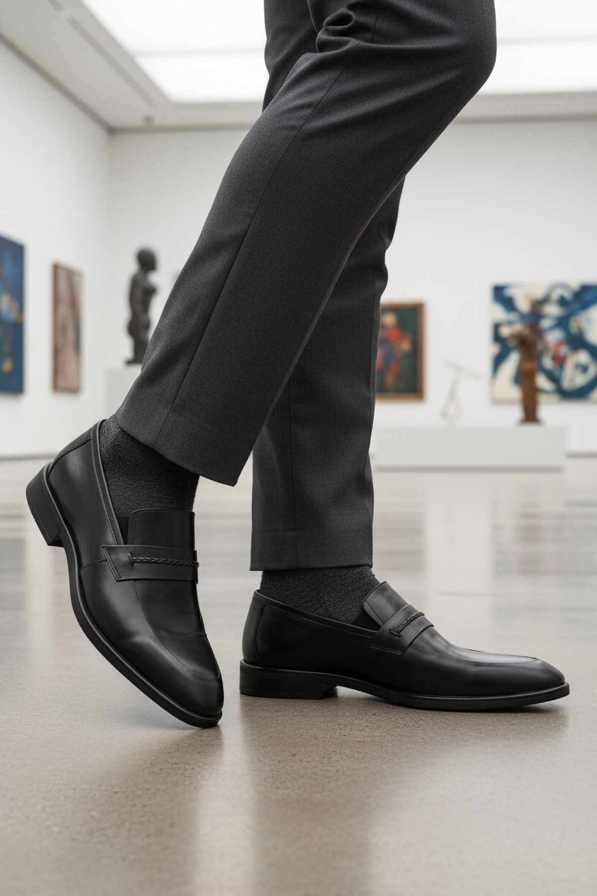 Aspor Siyah Hakiki Deri Bağcıksız Erkek Klasik Ayakkabı - Görsel 4