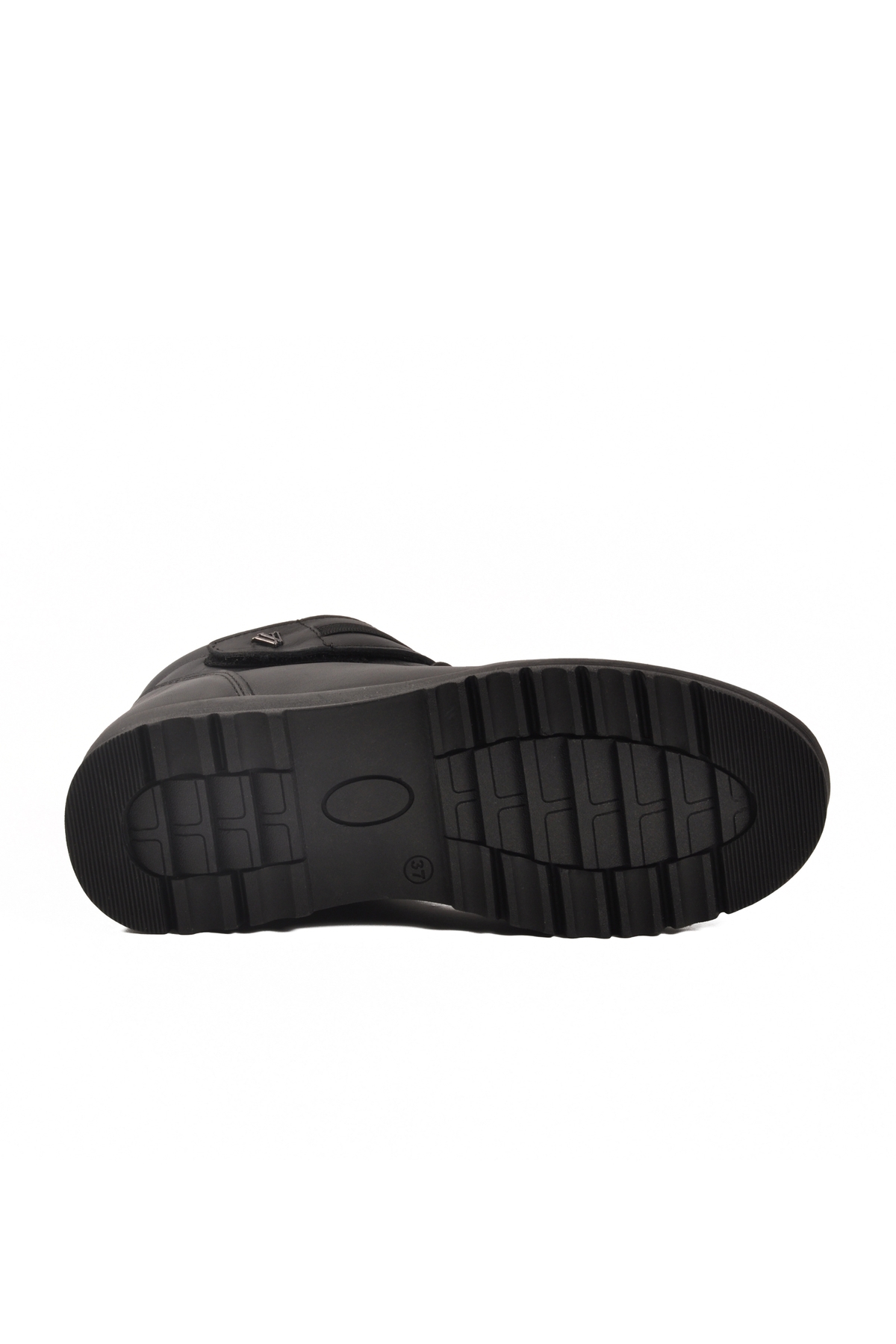 Siyah Hakiki Deri Fermuarlı Kadın Düz Bot - Görsel 6