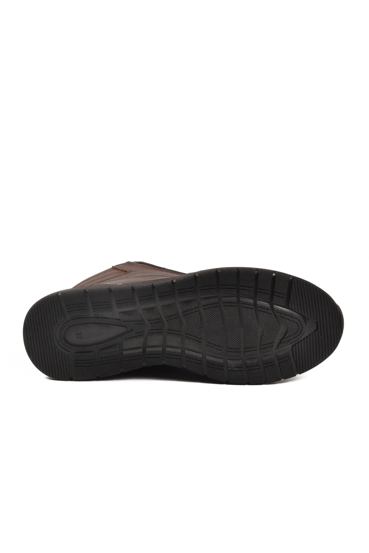 Aspor Kahve Hakiki Deri Fermuarlı Kadın Düz Bot - Görsel 6