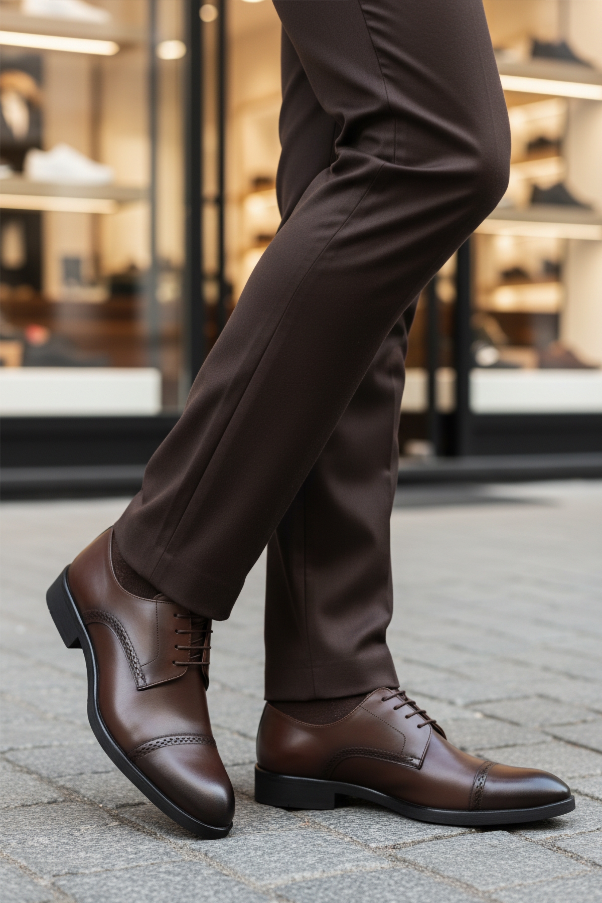 Aspor Kahve Hakiki Deri Bağcıklı Erkek Klasik Ayakkabı - Görsel 4