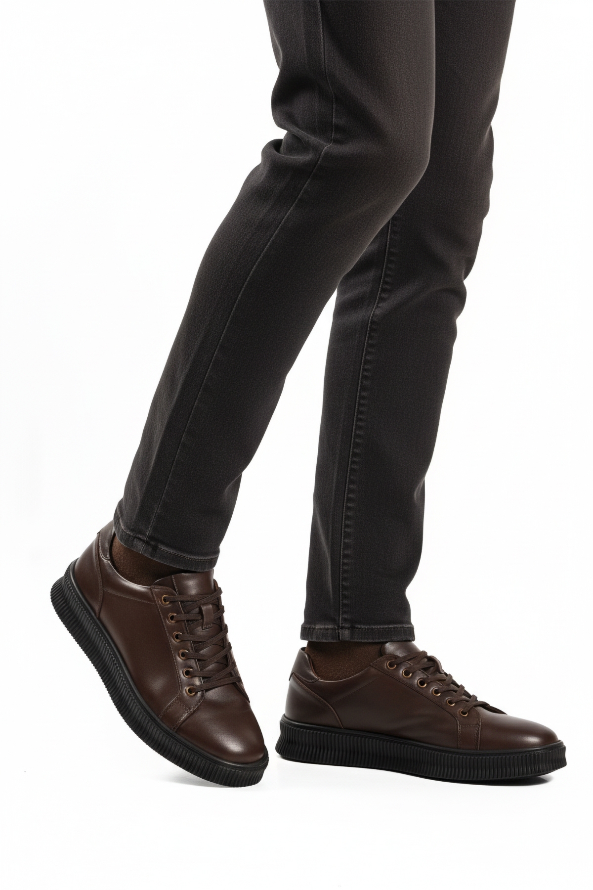 Aspor Kahve Hakiki Deri Bağcıklı Erkek Casual Ayakkabı - Görsel 2